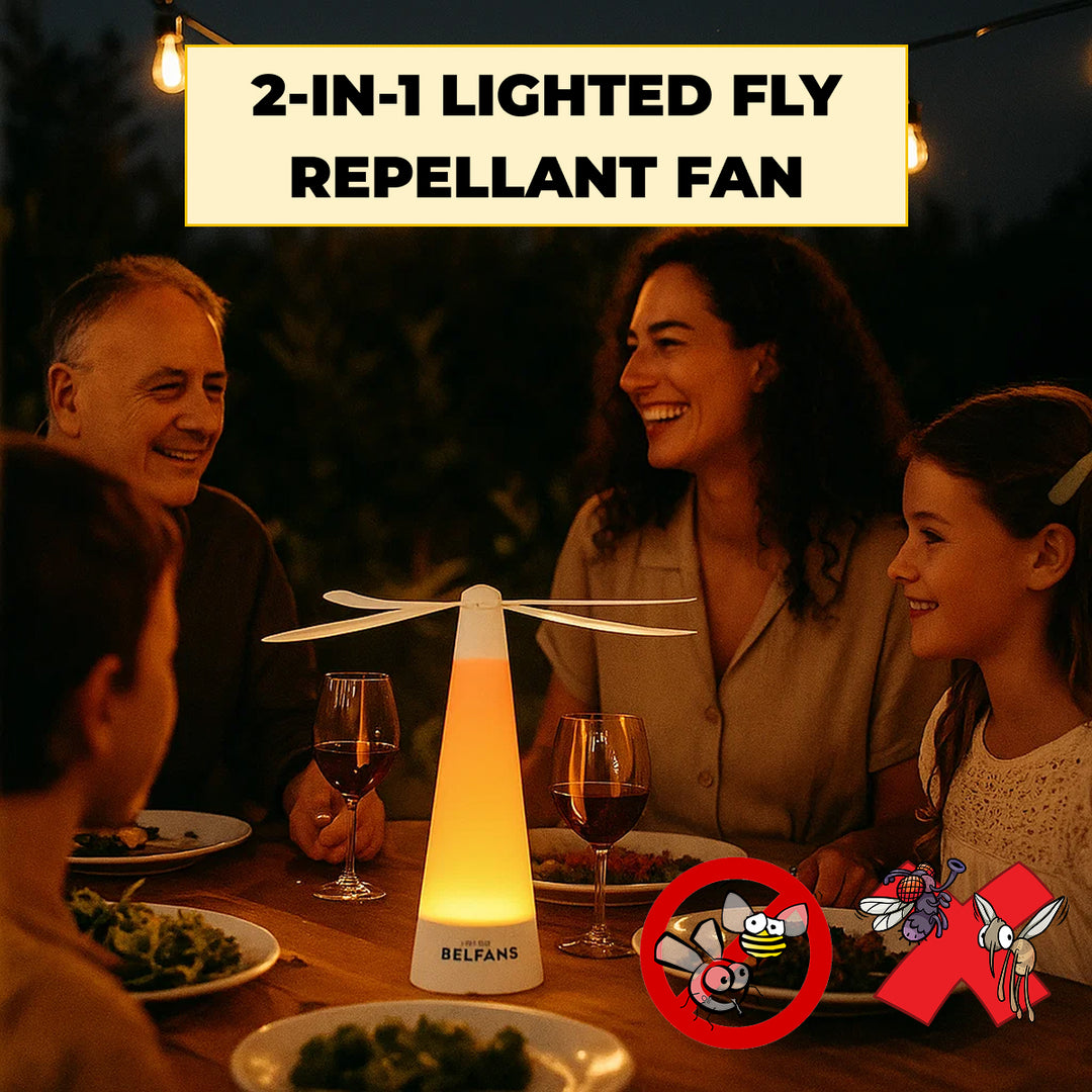 2-in-1 LIGHTED FLY/BUG REPELLENT FAN